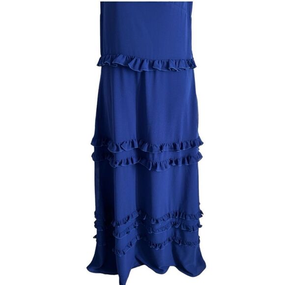 MARIUCCIA Milano Woman Long Blue Ruffles Dress Size M. - Picture 3 of 10